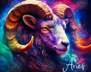 Zodiac -Aries - the Ram - Diamond Painting Bling Art