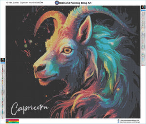 Zodiac Capricorn - the Goat - Diamond Painting Bling Art