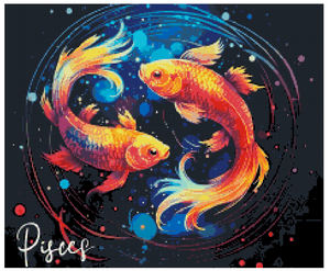 Zodiac Pisces - the Fishes - Diamond Painting Bling Art